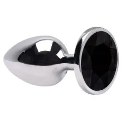 Plug Anal Diamond P 7 x 2,8 Cm Metalizado Delicious Preto